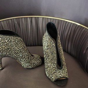 Black studded ankle boot